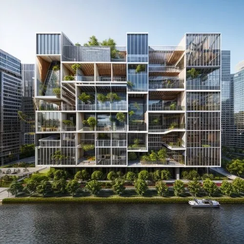 barangaroo,cube stilt houses,apartment block,kirrarchitecture,mixed-use,residential tower,apartment building,glass facade,cubic house,eco-construction,sky apartment,modern architecture,building honeyc