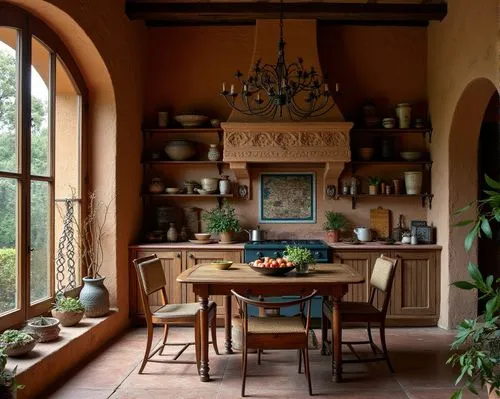 interior design,a kitchen that has many open windows and shelves,breakfast room,dining room,dining table,tuscan,kitchen interior,provencal life,Photography,Documentary Photography,Documentary Photogr