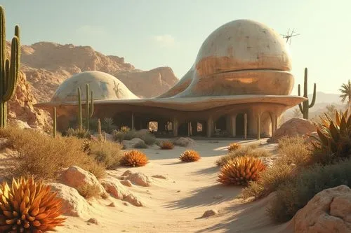 a view of the desert with cactus trees and rocks,desert landscape,desert desert landscape,futuristic landscape,desert plant,the desert,desert planet,desert plants,desert,futuristic art museum,arid lan