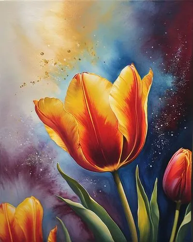 


Arabic painting, arabian art, flowers, tulips, refinement 


sfumato
light grunge
blurred
background beige blue silk,gold,silver,bordeaux,glitter 
watercolor,three orange tulips sit on the ground u