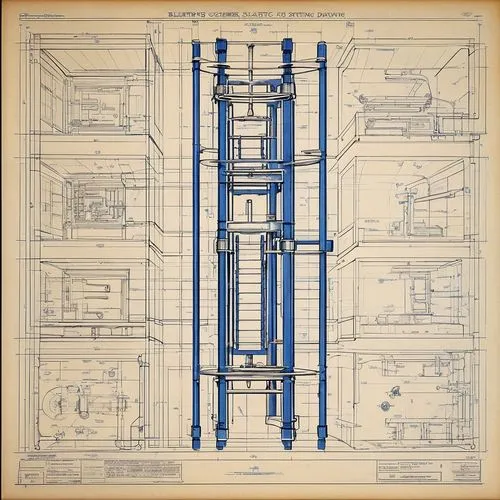a blueprint drawing of the inside of a glass elevator,frame drawing,blueprint,multiplane,blueprints,archigram,cutaways,Design Sketch,Design Sketch,Blueprint