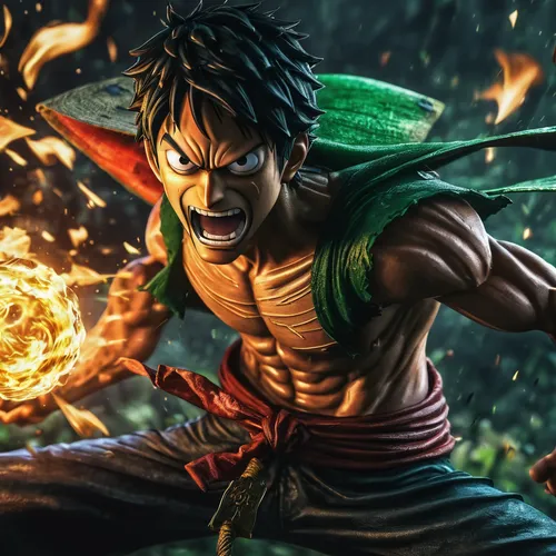 Monkey.D.luffy fight against Zoro,dragon of earth,kame sennin,flame spirit,son goku,calm usopp,dragon fire,dragon slayer,shinobi,thundercat,goku,dragon li,monsoon banner,world digital painting,fire ba