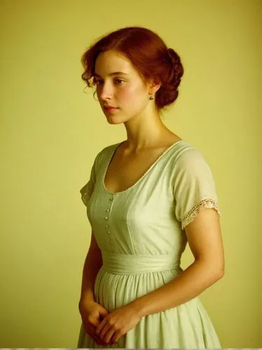 Mary Ward,the woman in this photo has red hair,milkmaid,vintage woman,girl in a long dress,pregnant woman icon,vintage female portrait,pregnant woman,dirndl,young woman,maidservant,vintage women,harml