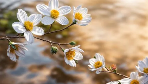 Flower, river,white magnolia,magnolia flowers,star magnolia,snowdrop anemones,spring background,white floral background,wood anemones,crocus flowers,apricot flowers,white blossom,spring blossom,flower