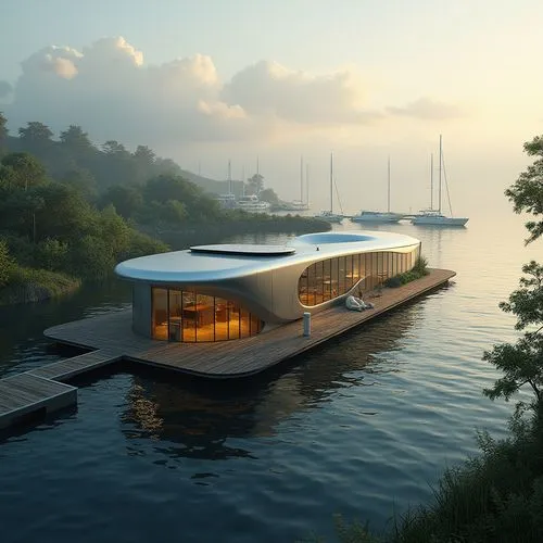Boathouse Streamline Moderne Style Architecture Design Ideas