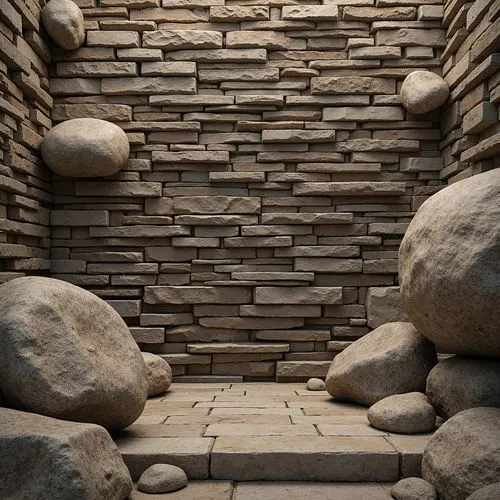 Rustic stone walls, worn wooden planks, vintage fabric textures, distressed denim, rough-hewn boulders, natural rock formations, earthy color palette, organic patterns, tactile sensations, soft warm l