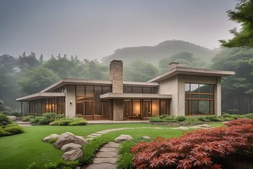 house in mountains,house in the mountains,beautiful home,home landscape,asian architecture,feng shui golf course,mid century house,house in the forest,chinese architecture,modern house,japanese archit