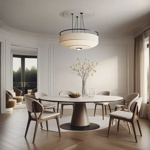 this is a very modern dining room table and chairs,pommels,ceiling lamp,ceiling light,prefab,dining room table,chandelier