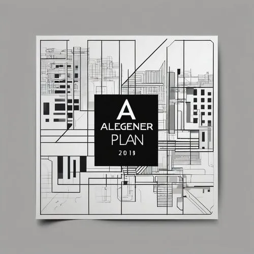 Minimalist logo design for an architecture and urban planning firm named "Allgemeiner Plan". Use stylized letters "A" and "P" integrated into a clean geometric composition inspired by architectural si