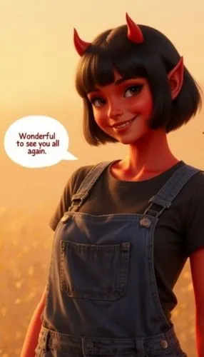 an animated character,bedevil,tattletales,hellbent,imp,background image,paprika,deviltry,devilish,evil woman,idealizes,greediest,devilishly,ladybug,she,humanization,female doll,mom,sue,bonnie,cinnamon