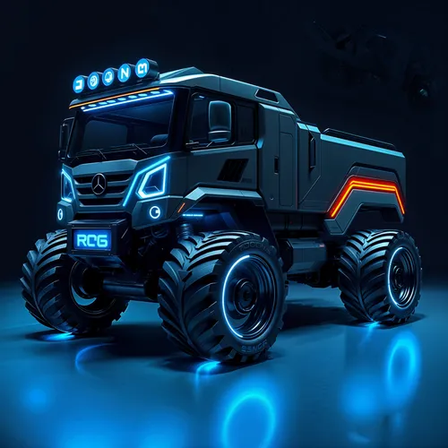 an image of a monster truck on a blue surface,kamaz,off-road vehicle,off road vehicle,halloween truck,armored vehicle,3d car model