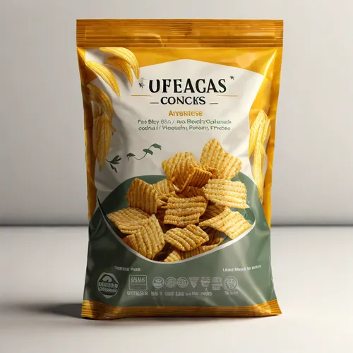 Packet of bagged snacks,potato crisps,parmesan wafers,dried bananas,commercial packaging,habaneras,dried pineapple,cocadas,riolagartos,packaging and labeling,crisps,fregula,complete wheat bran flakes,