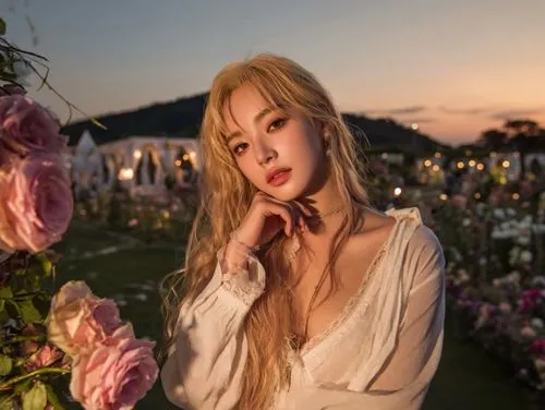 The character gently opens her arms, as if sensing the magical energy flowing around her. At the same time, she spins swiftly in a full circle — her dress lifts with the motion, and her hair whirls th