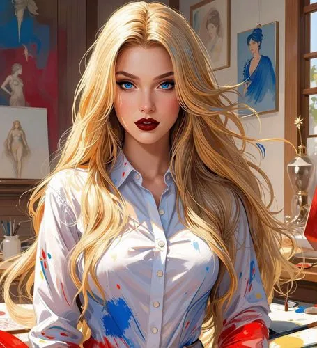 transform female to look more appealing.

Transform the image into a high quality 8K  realistic  illustration.  Add vibrant colors and sharp, flowing lines to create the iconic art style. bright blue 