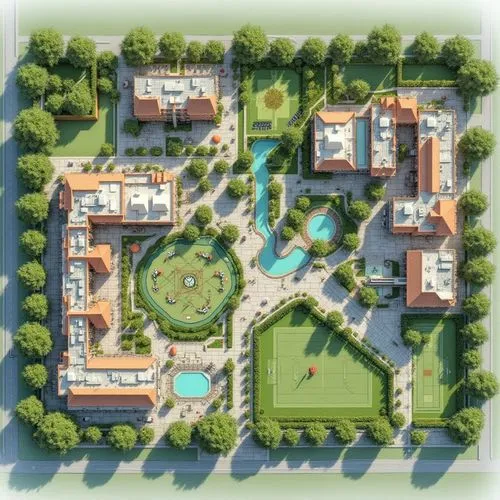 Design a project called "Senior City" aimed at accommodating elderly people. The "Senior City" should feature a comprehensive space for advanced age individuals, including: parking lots, bus stops, mu