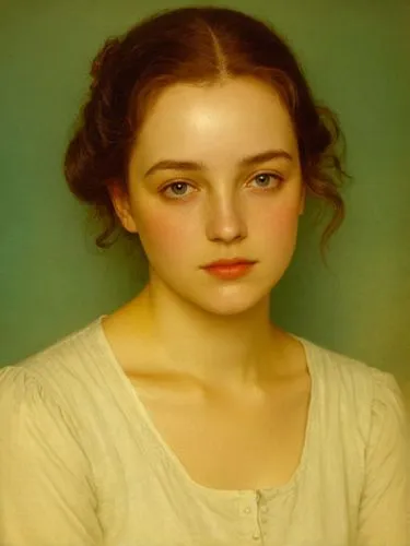 Mary Ward,a young lady with a wavy brown bobble head,colorization,vintage female portrait,colorizing,young woman,portrait of a girl,mystical portrait of a girl,young girl,portrait background,girl with