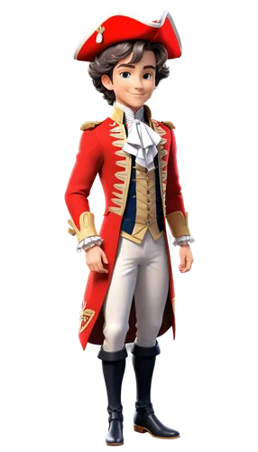 a full body of a duke wearing an eighteenth century elite outfit, a 3D render, inspired by Ross Tran, anime vtuber full body model, full body pictures, disney character style,napoleon bonaparte,naval 