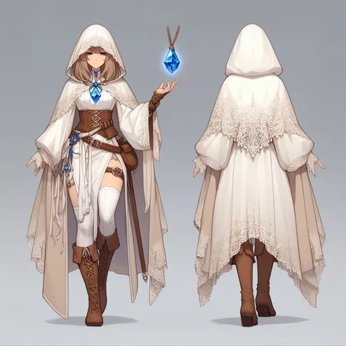 mage,suit of the snow maiden,cloak,summoner,sorceress,winter clothing,clergy,snow figures,white rose snow queen,candlemaker,concept art,priestess,druids,imperial coat,white clothing,apothecary,costume