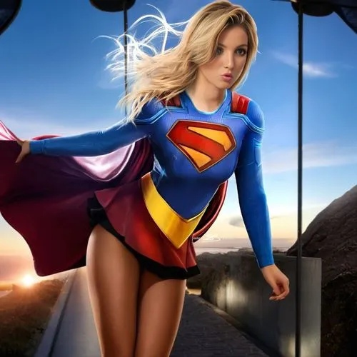 Stay on the edge from crypton stand by supergirl send by sign, Look supergirl! novo da americana simpatisante chega disso pare com isso,  BritneySpears, 1girl, solo, smile, blonde_hair, striped_shirt,
