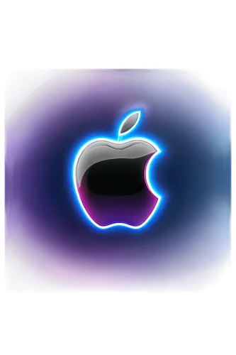 Apple Mac wallpaper, 4K resolution, high-definition, futuristic desktop background, sleek metal Apple logo, glowing LED lights, dark gradient, neon accents, subtle texture, reflective surface, minimal