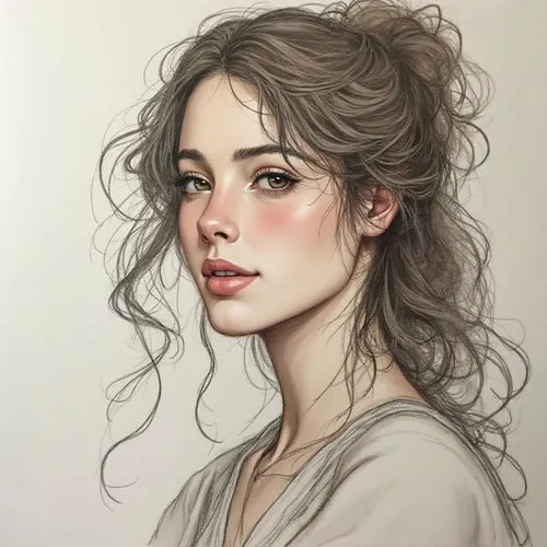 drawing pictures of girl realistic,an art print with a drawing of a girl wearing grey,girl portrait,kommuna,portrait of a girl,romantic portrait,arwen,young woman,fantasy portrait,amidala,woman portra