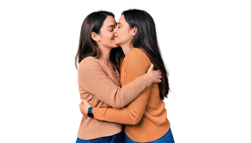 Couple, embracing, romantic, tender, gentle hug, soft focus, warm light, warm color tone, shallow depth of field, close-up composition, facial expression, eyes closed, smiling, happy, casual wear, pla