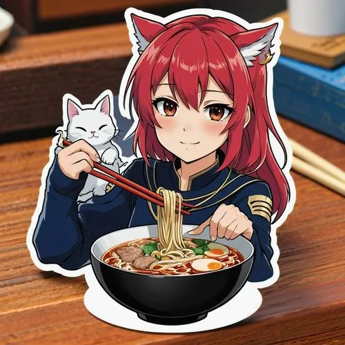 1girl, bare shoulders, bowl, chopsticks, food, indoors, jewelry, necklace, noodles, off shoulder, photo \(medium\), ramen, sitting, solo, striped,udon,feast noodles,katsudon,ramen,noodle soup,yakisoba