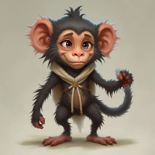 female anthropomorphic monkey ,a chimpi with a scarf on it's back,marmoset,monkey,macaque,baby monkey,marmosets,chimpanzee,simian,monkeying,monkey soldier,primate,gizmo,the monkey,war monkey,baboon,mo