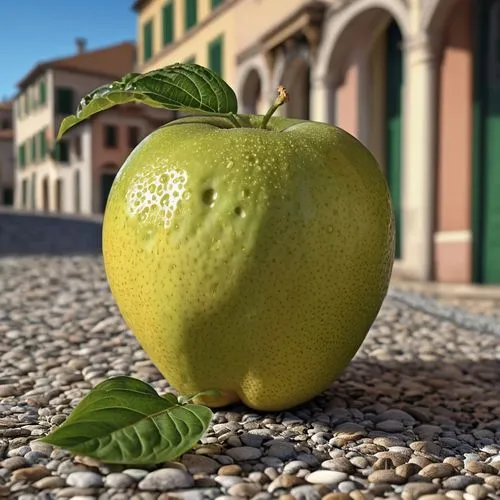 vicoria pedretti
,an apple with a leaf on top of it,guava,manzana,limoncello,lemon background,apfel,appassionata,Photography,General,Realistic