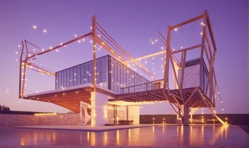 vivienda minimalista de una planta, con cristales amplios y materiales de ladrillo visto, la edificacion debe estar suspendida sobre pilares amplios,PRUEBA DE DISEÑO DE UN BOCETO ,cube stilt houses,cu