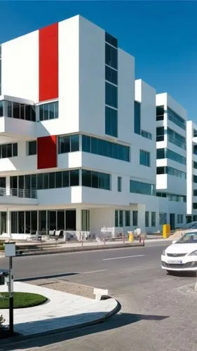 modern white architecture, inspired by richard meier architecture style,  Richard Meier's architecture is characterized by:

Signature White: Extensive use of white for purity and light reflection.
Ge