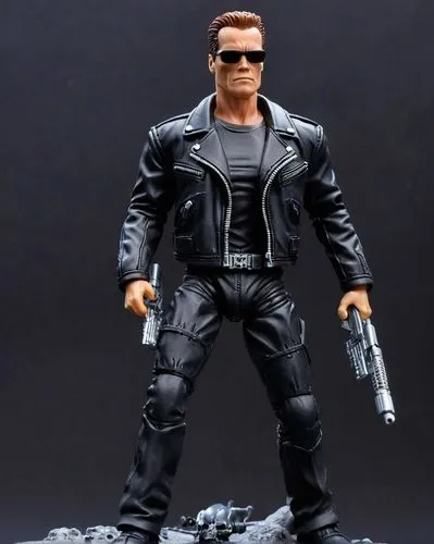 Diorama de Terminator (figura Terminator 2, película), alta calidad 8k,a toy is posed in the action figure,terminator,macmanus,schwarzenegger,actionfigure,wesker,herminator