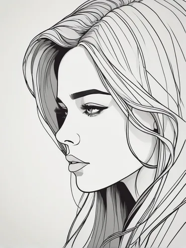 1girl,25 years old,beautiful face,long hair,simple background,line art,,eyes line art,lineart,angel line art,line art,line-art,mono line art,girl drawing,digital drawing,mono-line line art,valentine l
