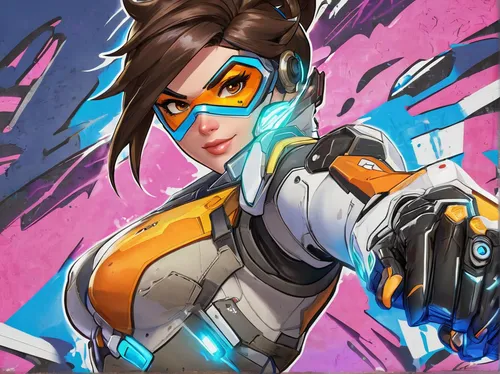 Image mei portrait png overwatch wiki fandom powered by wikia - Tracer By Miguel Mercado,tracer,symetra,owl background,vector girl,rein,widowmaker,vector,nova,portrait background,monsoon banner,diamon