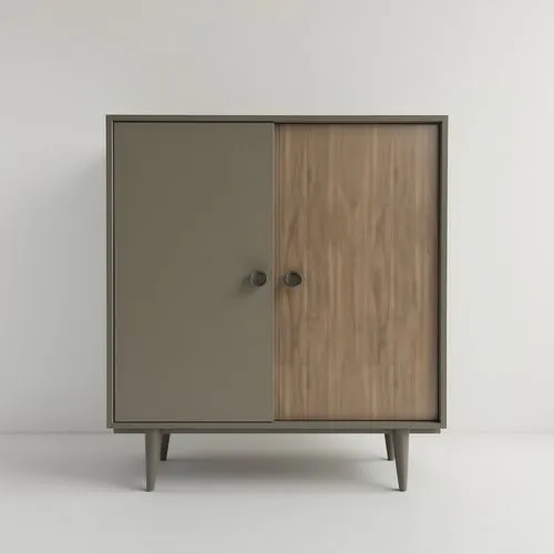 Furniture Design,this is an image of a wooden and metal cabinet,highboard,armoire,storage cabinet,metal cabinet,credenza,sideboard