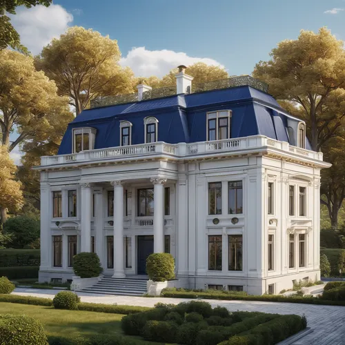 masterpiece, (photorealistic:1.2), best quality, ultra high res, exterior,architechture,modern house,white wall, glass windows,,trees,traffic road,design,trees around, blue sky,in the style of realist