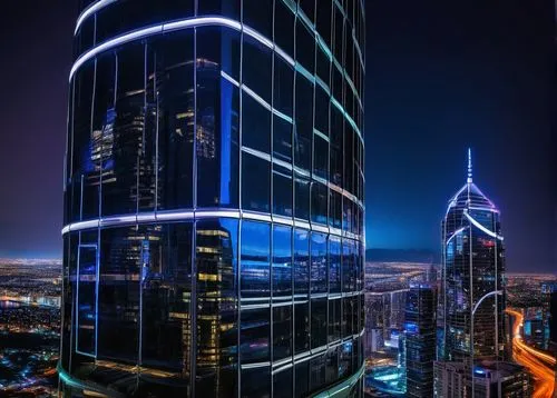 Futuristic 750 TI architecture, sleek curved lines, silver metallic material, glass windows, LED lights, modern skyscraper, cityscape, urban landscape, night scene, neon lights reflection, low-angle s