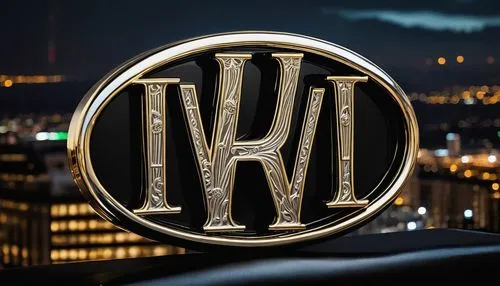 LV logo, golden buckle, luxurious, elegant, high-end, fashion brand, monogram pattern, black leather, silver hardware, sleek design, modern architecture, urban landscape, cityscape, skyscraper, night 