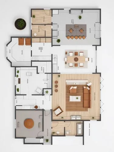 A professional architectural presentation board with a Pure background and a clean, minimalist design layout. The board includes: Top Section: On the top left, a photorealistic render of a contemporar