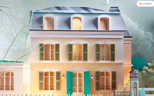 a paper cut mansion,smart home,miniature house,homelink,maison,prempro,provencale