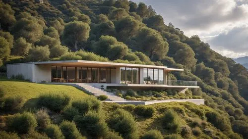 Modern villa on the mountain,house in the mountains,house in mountains,dunes house,grass roof,swiss house,beautiful home,eco hotel,luxury property,modern architecture,modern house,roof landscape,eco-c