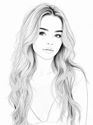 a girl,the illustration depicts a beautiful woman with long, curly hair,margaery,angel line art,margairaz,rotoscoped,digital drawing,girl drawing