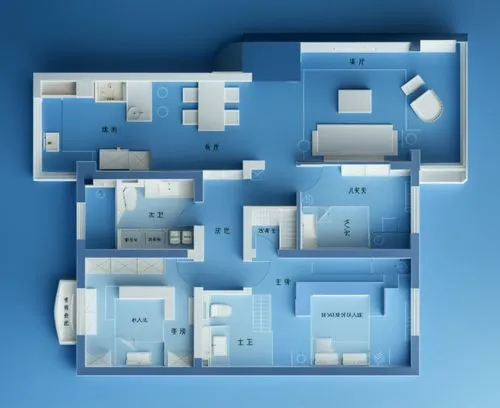 Blue gradient color,an apartment is shown on top of the blue background,floorplan home,floorplan,floorplans,house floorplan,habitaciones,an apartment,Illustration,Vector,Vector 05