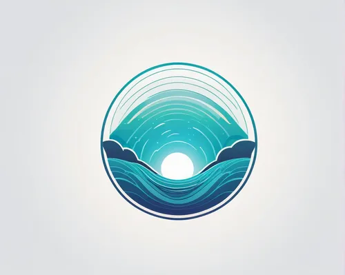 Illustrate a calming wave logo for a meditation app.,dribbble icon,swim ring,growth icon,tiktok icon,dribbble,dolphin background,dribbble logo,life stage icon,ocean background,water waves,teal digital