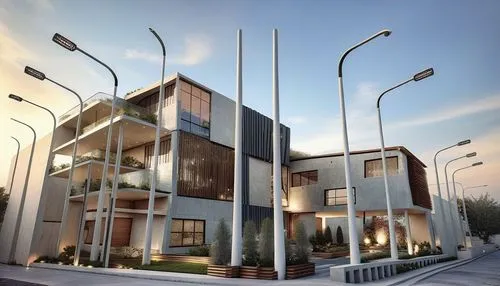 a rendering of a modern residential building,exterior decoration,residential house,prefabricated buildings,residential,modern house,smart home