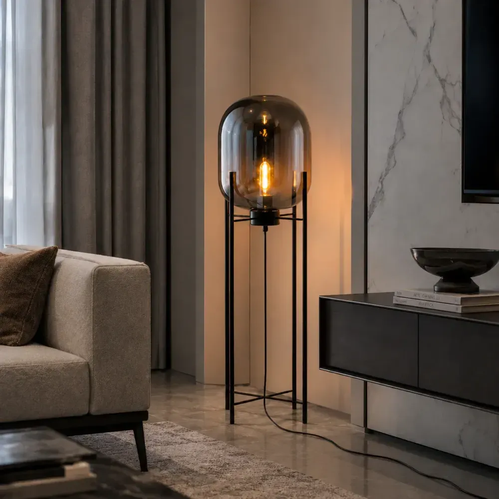 Veira Glass Floor Lamp