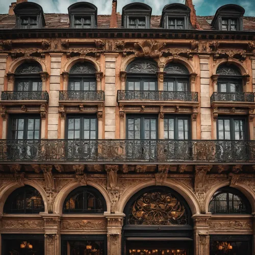 Design historic building facades with ornate details, vintage materials, and classic charm. Craft an atmosphere reminiscent of an old-world European city with cobblestone streets.,casa fuster hotel,ha