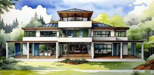 the view of a large house is shown from the ground,prefab,residential property,renovate,prodigal,prefabricated,proforma