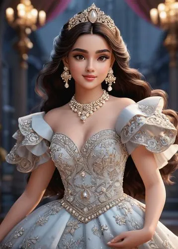 BRUNETTE BEAUTY. MODESTLY DRESSED. TEENAGER. ROYAL BLACK LEHENGA. PUFF SLEEVES. LOTS OF FRILLS AND SASHES. CRYSTAL EARRINGS. PEARL NECKLACE. CRYSTAL BANGLES. DARK BROWN LONG OPEN HAIR. LARGE BLACK EYE