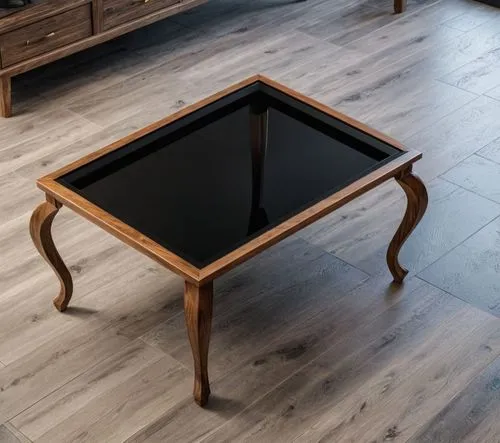 ÜSTÜ SİYAH FÜME CAMLI AHŞAP SEHBA,the end table has a glass top on it,coffee table,folding table,wooden table,small table,black table,card table,wooden desk,parquetry,danish furniture,wooden top,antiq